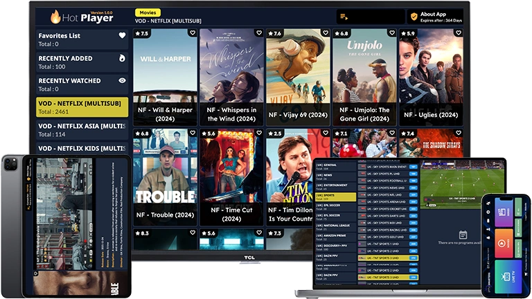 XTREAM IPTV - multi-device access